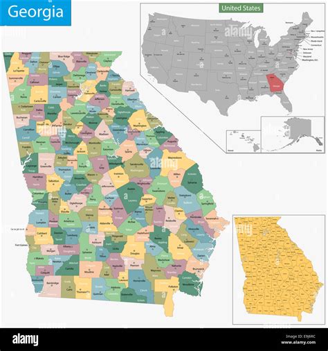 County Map Of Georgia Hi Res Stock Photography And Images Alamy