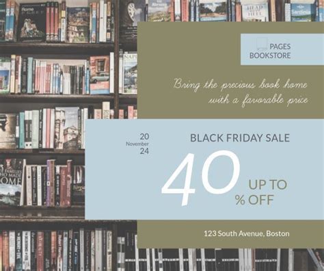 Black Friday Book Sale Facebook Post Template And Ideas For Design Fotor