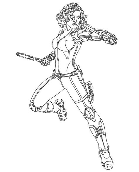 Black Widow Avengers Draw It Coloring Page Printable Images And