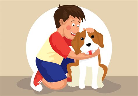 Boy And His Dog Illustration 257122 Vector Art At Vecteezy