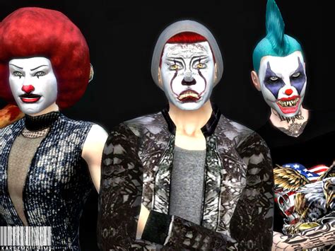 Kareemzi Sims Ts4 Scary Clowns Face Paint Halloween Cc Dump