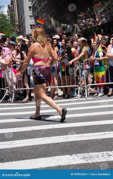 Manhattan New York June Fancy Costume In The Gay Pride Parade