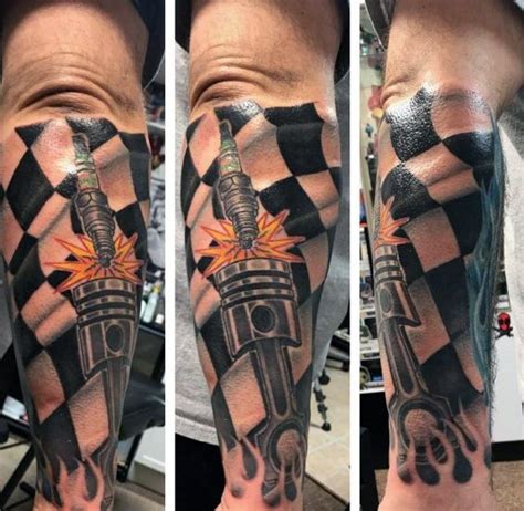 40 Checkered Flag Tattoo Ideas For Men Racing Designs Flag Tattoo