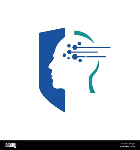 Human Head Shield Lines And Dots An Artificial Intelligence Logo Icon
