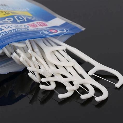 50pcslot Dental Flosser Interdental Brush Teeth Stick Toothpicks Floss