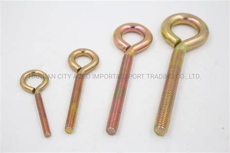 X Turned Eye Bolts Wire Eye Bolt Yellow Zinc Plated Carbon