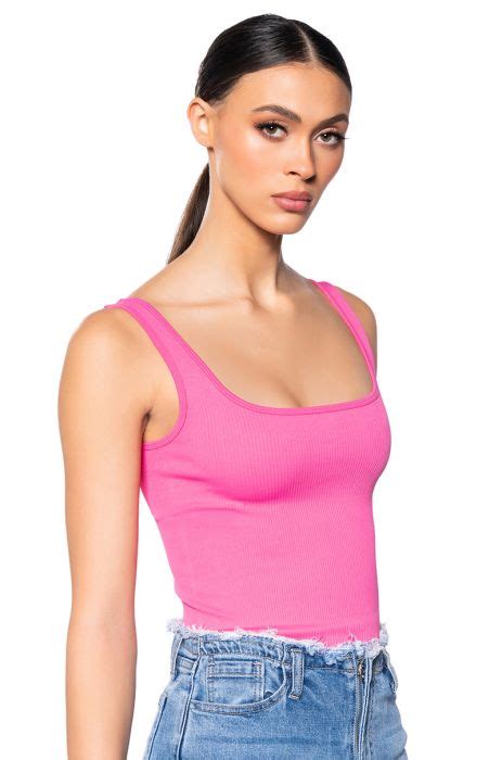 Paxton Seamless Square Neck Sleeveless Bodysuit In Pink