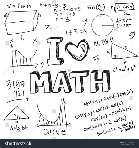 Illustration Vectorielle De Formules Mathématiques Dessinées Image