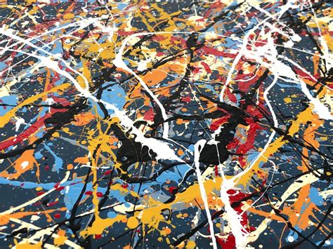 Lot Jackson Pollock Style Splatter Acrylic On Paper