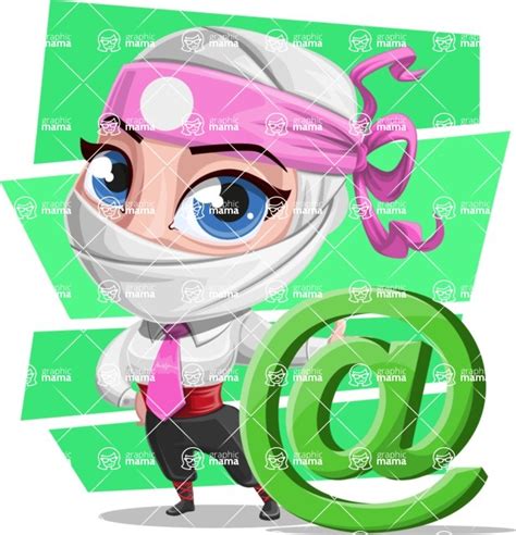 Girl With Ninja Mask Cartoon Vector Character Shape 10 Graphicmama