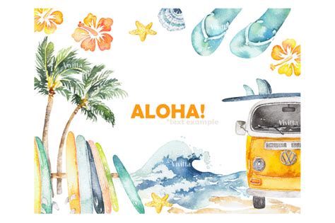 surfing watercolor clipart set by vivitta thehungryjpeg