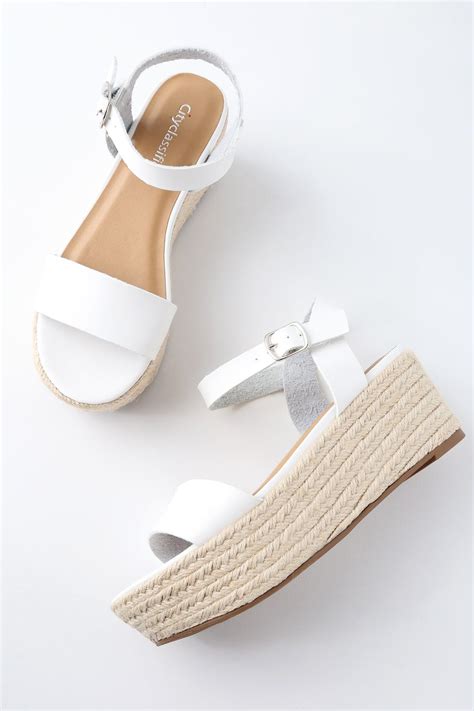 Corsa White Espadrille Flatform Sandals In 2020 Flatform Sandals