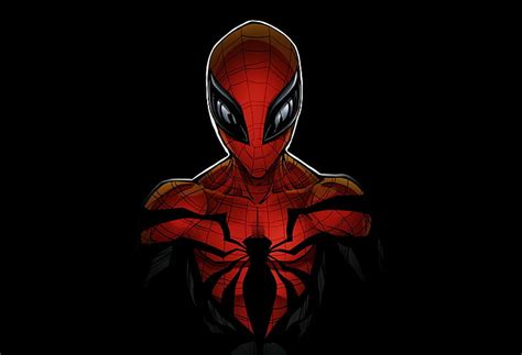 Hd Wallpaper Spider Man Red Black Background Studio Shot Indoors