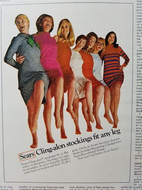 1968 Vintage Womens Sears Cling Alon Hosiery Stockings Fit Any Leg