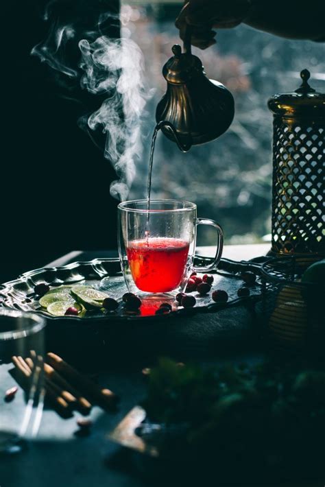 Cranberry Hibiscus Tea Recipe Hibiscus Tea Dark Food