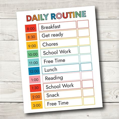 Daily Routineprintable Daily Routine Responsibility Chart Etsy In