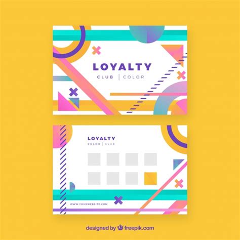 vector modern loyalty card template  colorful style
