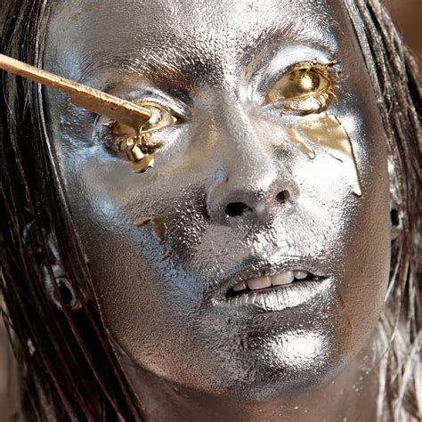 Gold Silver Metalic Bodypainting Portrait Face