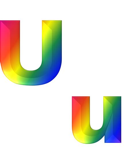 Rainbow Colored Letters U Free Image Download