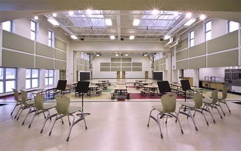 Interior Of A Elementary Schools Multi Purpose Space A Folding Wall