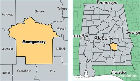 Map Of Montgomery Alabama And Surrounding Cities Cities And Towns Map