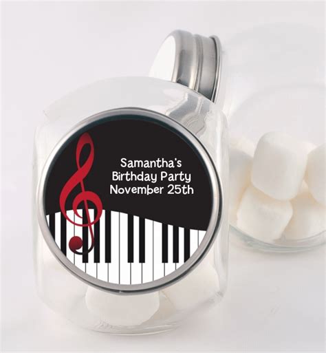 Musical Notes Black And White Birthday Party Candy Jars Candles And Favors