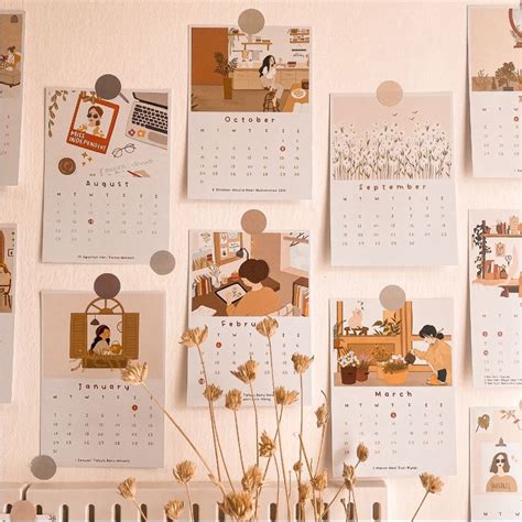 Jual Kalender Dinding Estetik Wall Calendar Aesthetic 2023 V2