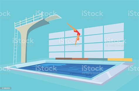 Sport Pool Vector Flat Cartoon Illustration Stock Illustration