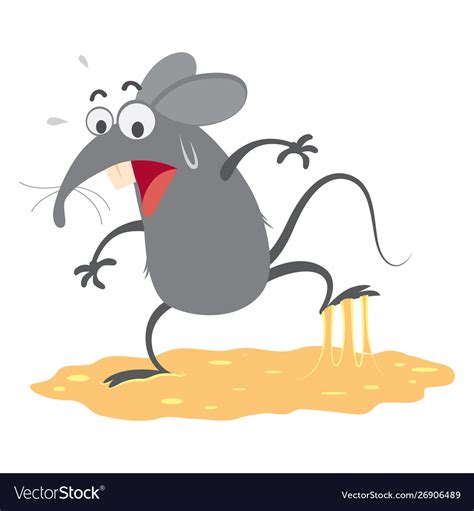 Rat Trapped In Sticky Glue Traps Royalty Free Vector Image