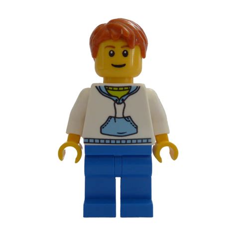 Lego Male With Blue And White Hoodie Minifigure Brick Owl Lego
