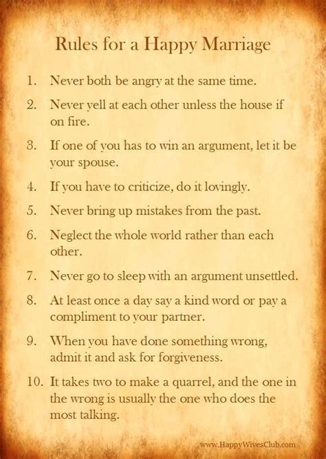 The Rules For A Happy Marriage