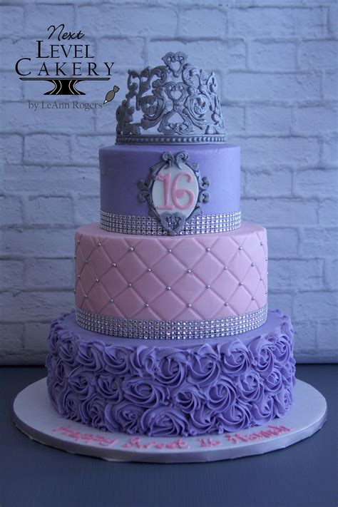 16th Birthday Cake For Girls Purple Cakes Birthday 15th Birthday