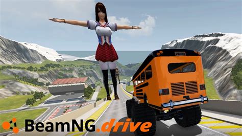 Car Jumping With Giant Ramp Cars Vs Hot Anime Girls Beamng