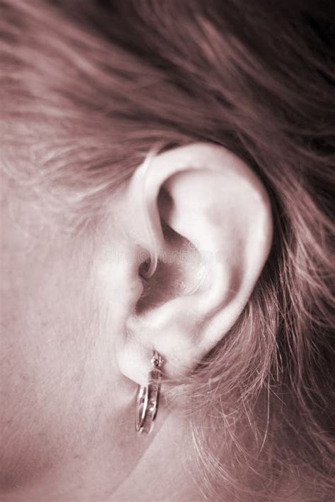 Deaf Woman With Hearing Aid Stock Image Image Of Audiology
