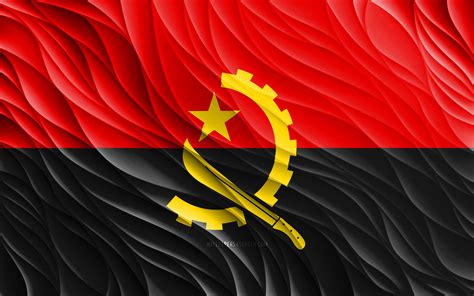 Download Wallpapers 4k Angolan Flag Wavy 3d Flags African Countries