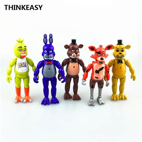 Thinkeasy 5 Pieces Five Nights At Cute Freddys Action Figure Toys Fnaf