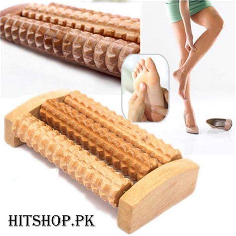 1 3 Rows Wooden Foot Massage Roller In Pakistan Hitshoppk