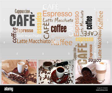 Cafe Collage Texte Stock Photo Alamy