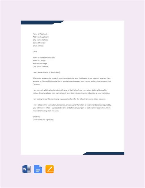 Best of employer job new examples of letters of application for teaching jobs. 11+ Sample College Application Letters - PDF, DOC | Free & Premium Templates