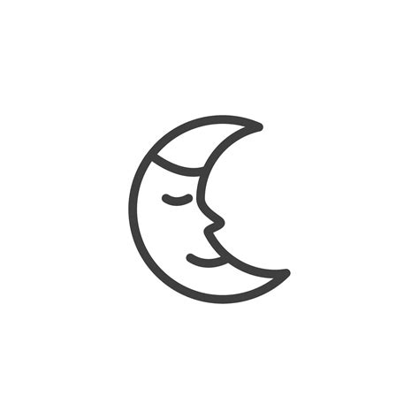 Vector Sign Of The Moon Symbol Is Isolated On A White Background Moon