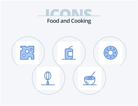 Paquete De Iconos Azul De Alimentos Dise O De Iconos Alimento Beber