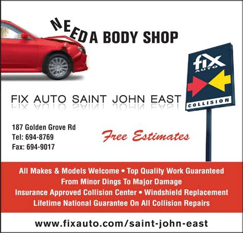 Being an insurance approved body shop in reseda will assist in expediting your claim and repair process by creating a direct line of communication between the insurance company handling your claim and the cva staff assigned to your repairs. Fix Auto Saint John East - 187 Golden Grove Rd, Saint John, NB