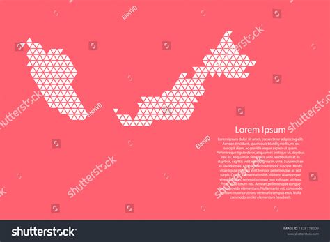 Malaysia Map Abstract Schematic White Triangles Stock Vector Royalty