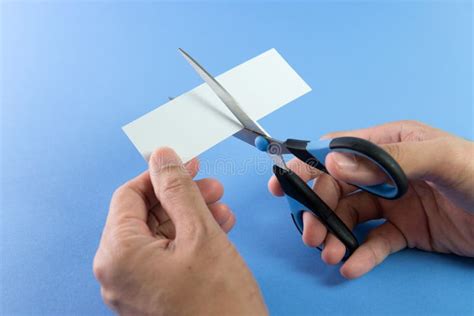 Scissors Cutting Paper Stock Photo Image 58005981