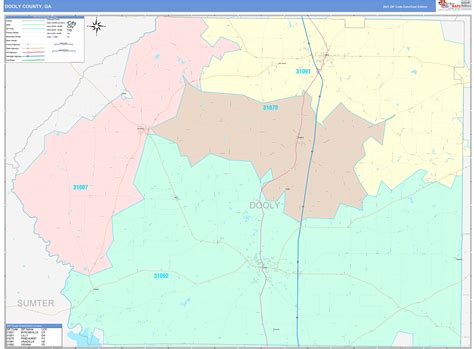 Dooly County Ga Wall Map Color Cast Style By Marketmaps