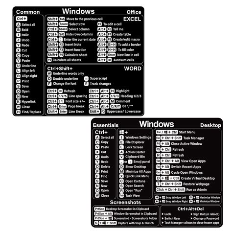 Buy Microsoft Windows Word Excel Quick Reference Guide Keyboard