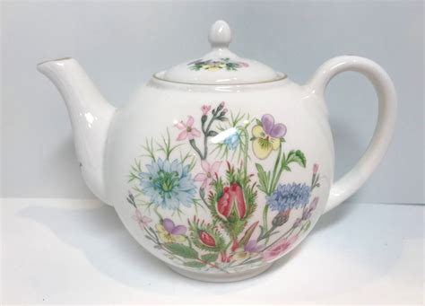 Aynsley Teapot Wild Tudor Pattern Floral Teapot English Teapots