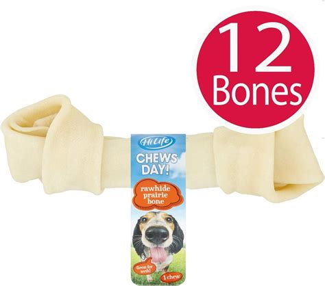 Hilife Chews Day Rawhide Prairie Bone Dog Chews 12 X Bones