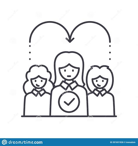 Approval Proccess Icon Linear Isolated Illustration Thin Line Vector