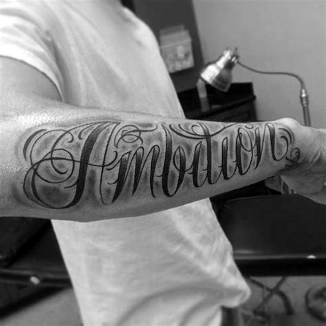 Tattoo Trends Guys Outer Forearm Shaded Ambition Tattoo Design Ideas